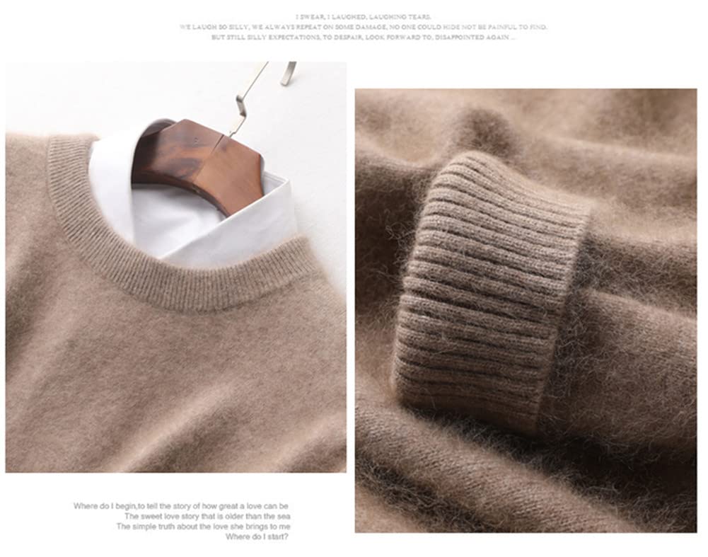 Hamthuit Męski sweter z norek kaszmirowy jesień zima męski sweter z dżerseju okrągły dekolt sweter męski sweter, ciemnoszary, L