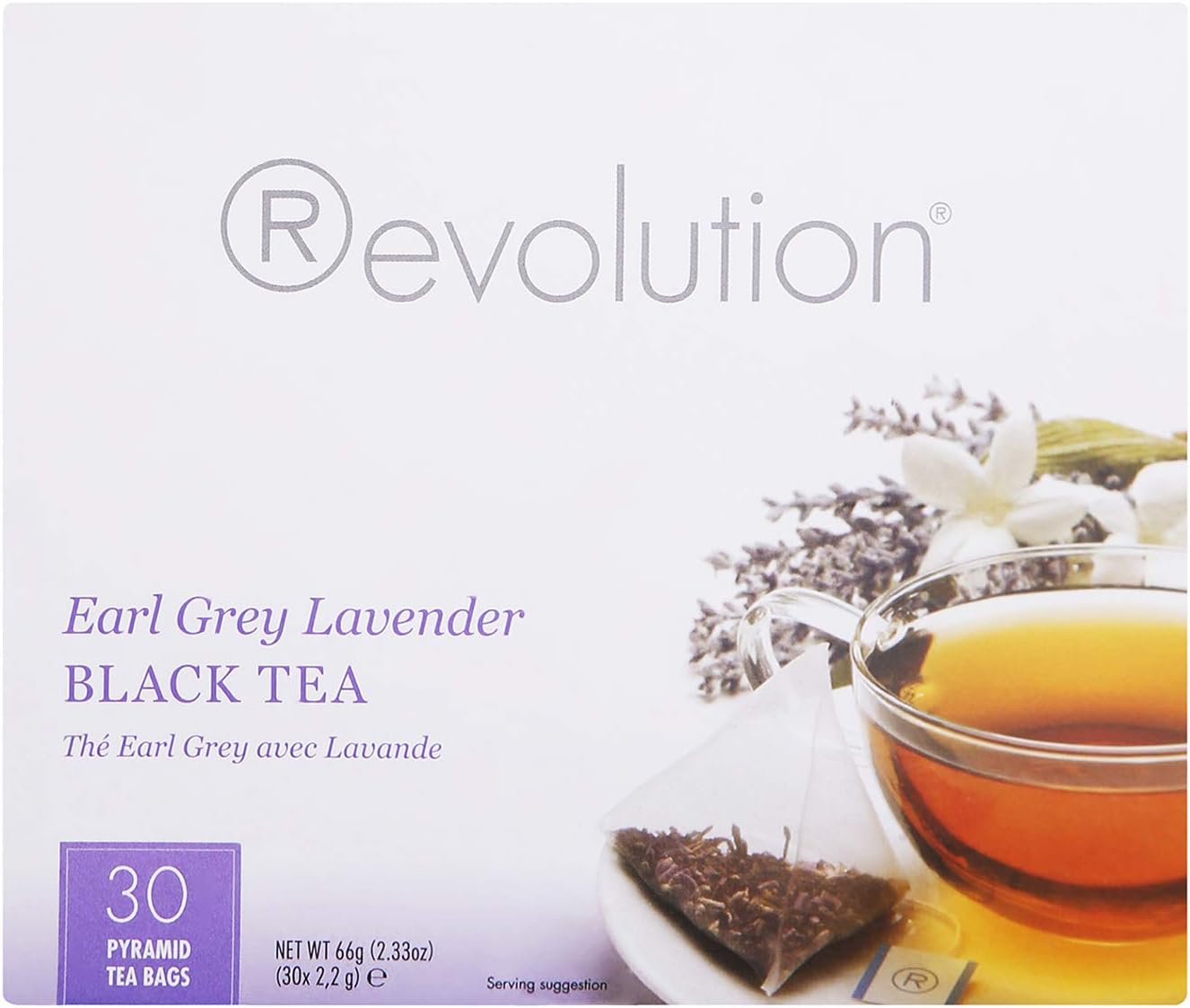Revolution Tea - Earl Grey Lavender Black Tea | Premium Full Leaf Infuser Teabags - Improves Digestion (30 Bags)