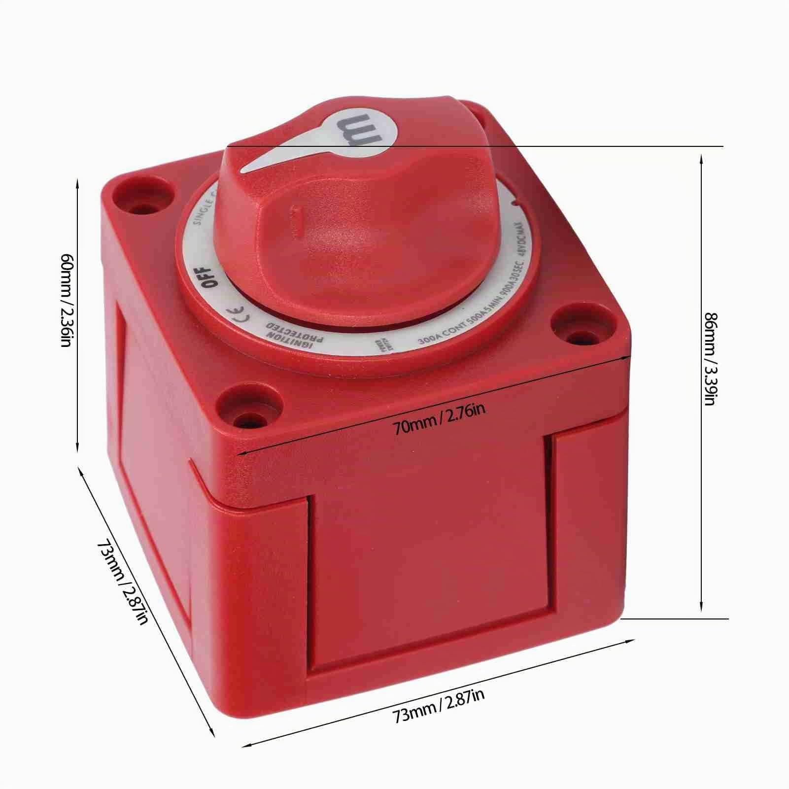 Blue Sea 6006 Stacca Batteria, DC 12-48V Hardwear 6006 Mseries Staccabatteria, 300A Interruttore Batteria Circuito Singolo, Switch Isolatore per Rimorchio Barca Marina
