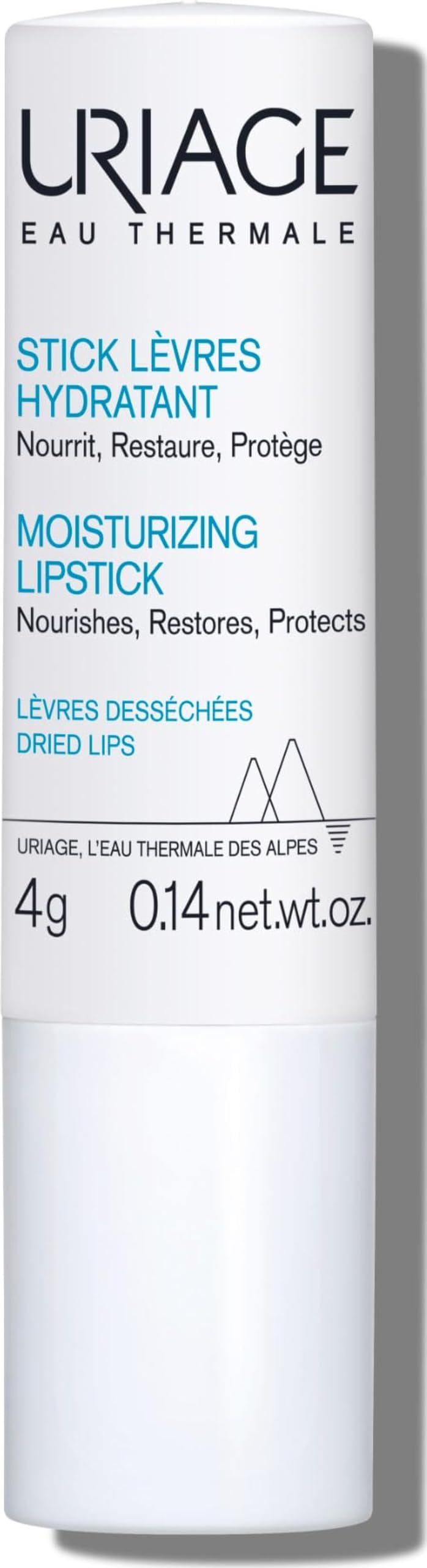 Uriage Eau Thermale Moisturizing Lipstick 4g - With Shea Butter & Borage Oil - Nourrishes, Restores, Protects - Long-Lasting - Very Dry & Irritated Lips