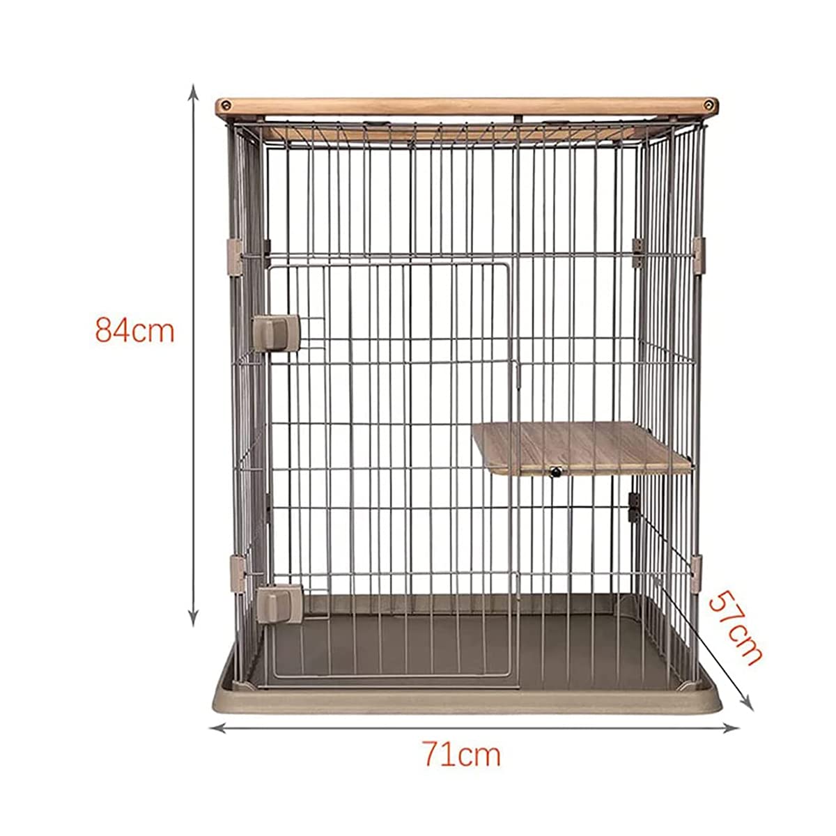 Jaula para Mascotas, Jaula de Madera para Gatos, Caja Grande con Valla Estilo Apartamento para Gatos de 2 Pisos, Criadero Interior Ideal para Perrera,White,71 * 56 * 83cm