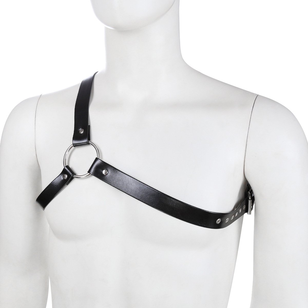 Plusupon Men Adjustable PU Leather Body Chest Harness Belt Mens Body Chest Half Harness Buckle Strap Punk Gothic Club Wear - Image 3