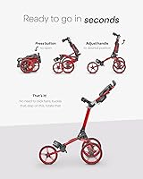 Vista 2 de Caddytek CaddyLite Compact - Carrito de golf plegable de aluminio ligero de 3 ruedas con sistema de plegado cuádruple, ruedas EVA, mango ajustable