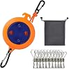 Camping Retractable Clothesline,Portable Clothesline,Outdoor Clothesline,Travel Clothesline,32.8ft With Windproof Clothespins,10 Clothespins