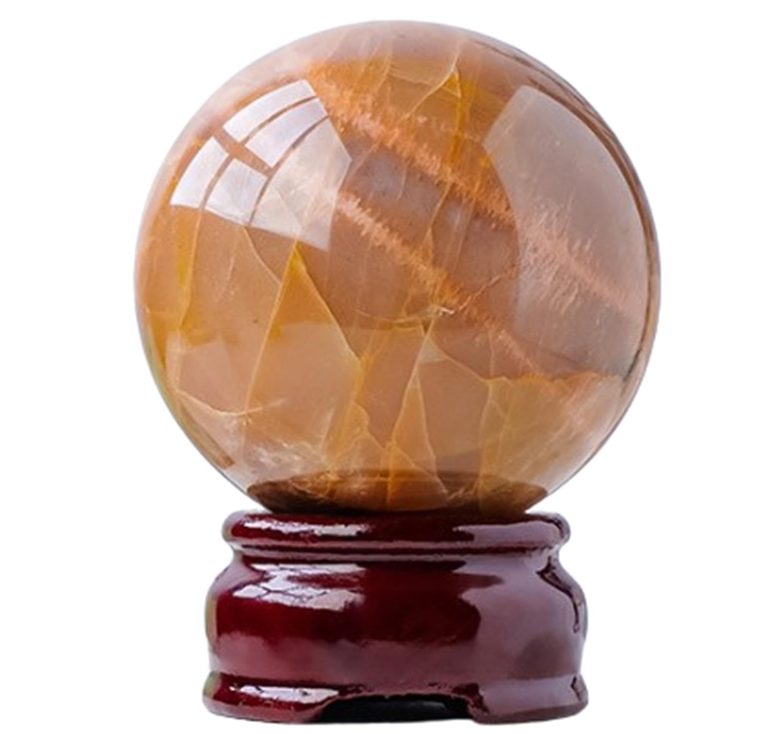 BJXKHFPIV Orange Moonstone Ball Crystal Ball Polished Divination Ball Crystal Sphere Decorative Ball Room Decor,70-75mm