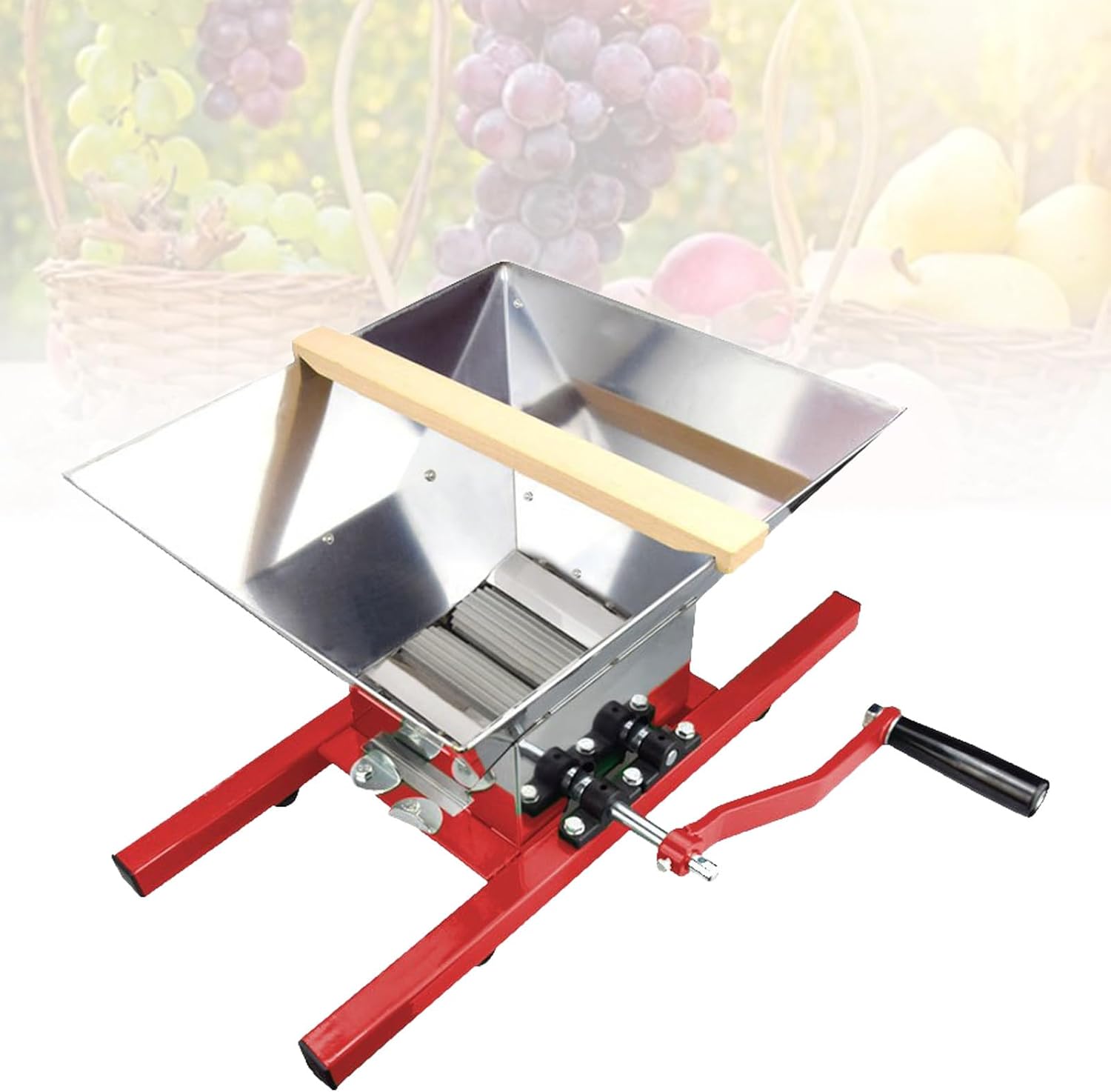 Apples Crusher, 7L Manual Grape Grinder, Fruit Stainless Steel Apple Wine Crusher Grinder, Homemade Cider Crusher, Large Capacity, Scratter Pulper for Fruits Applecrusher
