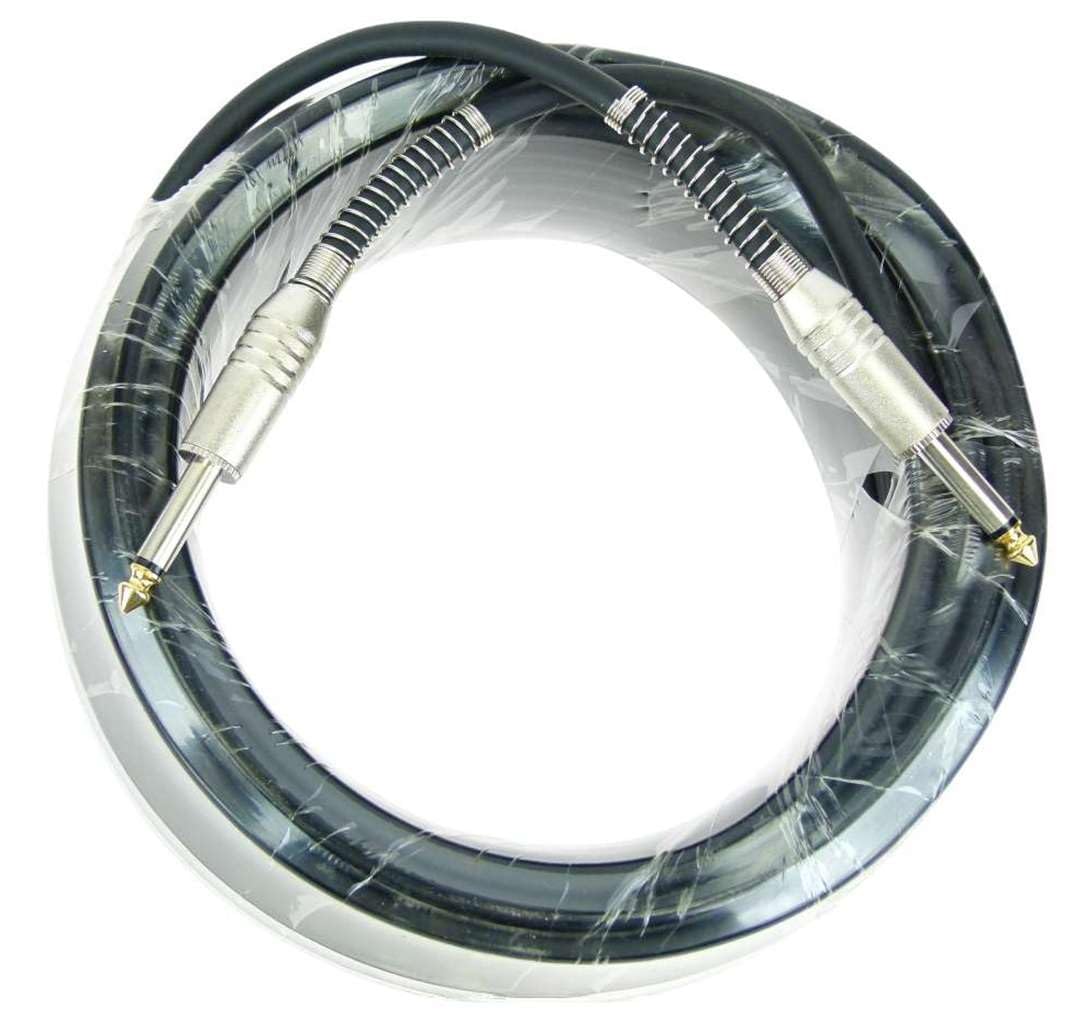 Paccs 1 x 15 m Lautsprecherkabel 6,3 mm Klinke Mono Male TS auf 6,3 mm Klinke Mono TS Male mit Ganzmetall Stecker, vergoldete Spitze, PA Boxenkabel Speaker Kabel 2 x 1.5mm²