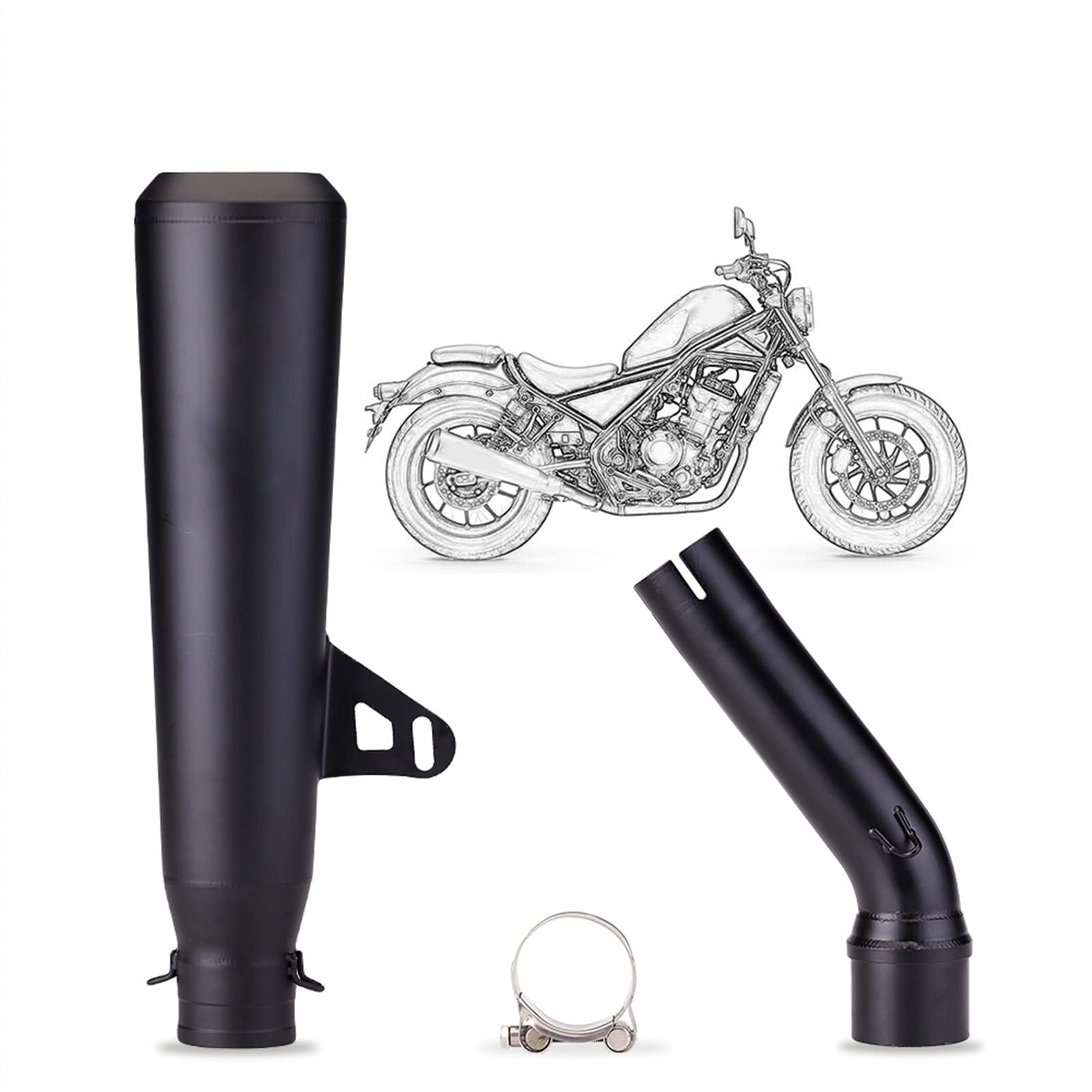 Scarico Motocross Moto Mid Pipe Pitbike Silenziatore Slip-in Modificato Inox Per Rebel 500