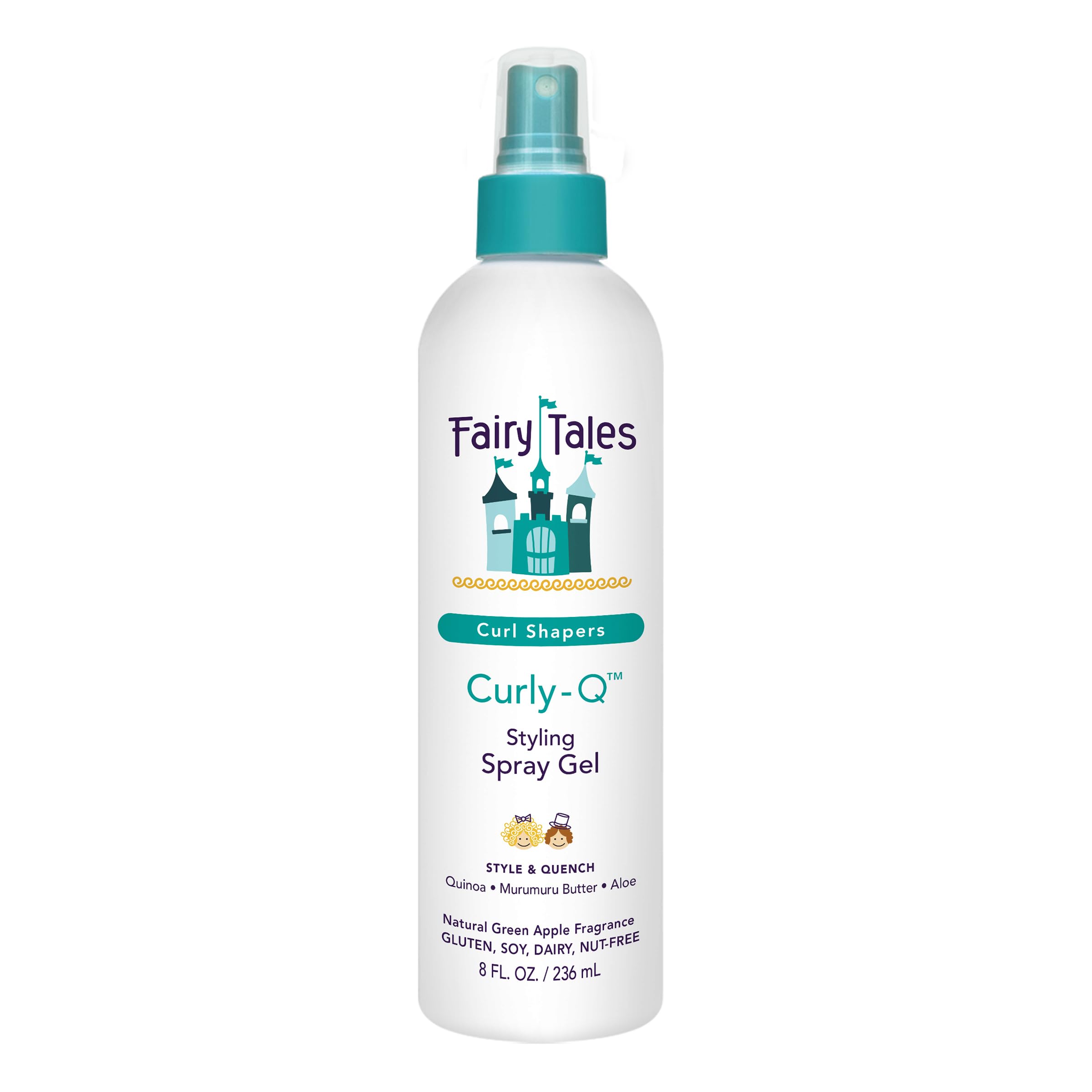Fairy Tales Curly Q Kids Styling Spray Gel – Paraben, Sulfate, Gluten, and Nut Free – For all Types of Curls Including Multi Cultural Hair – 8oz.