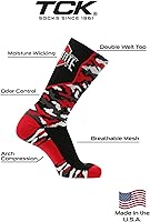 Vista 4 de TCK NCAA Woodland Camo Crew Socks – Officially Licensed Collegiate Fan Gear – Durable Cushioned Moisture Wicking Socks