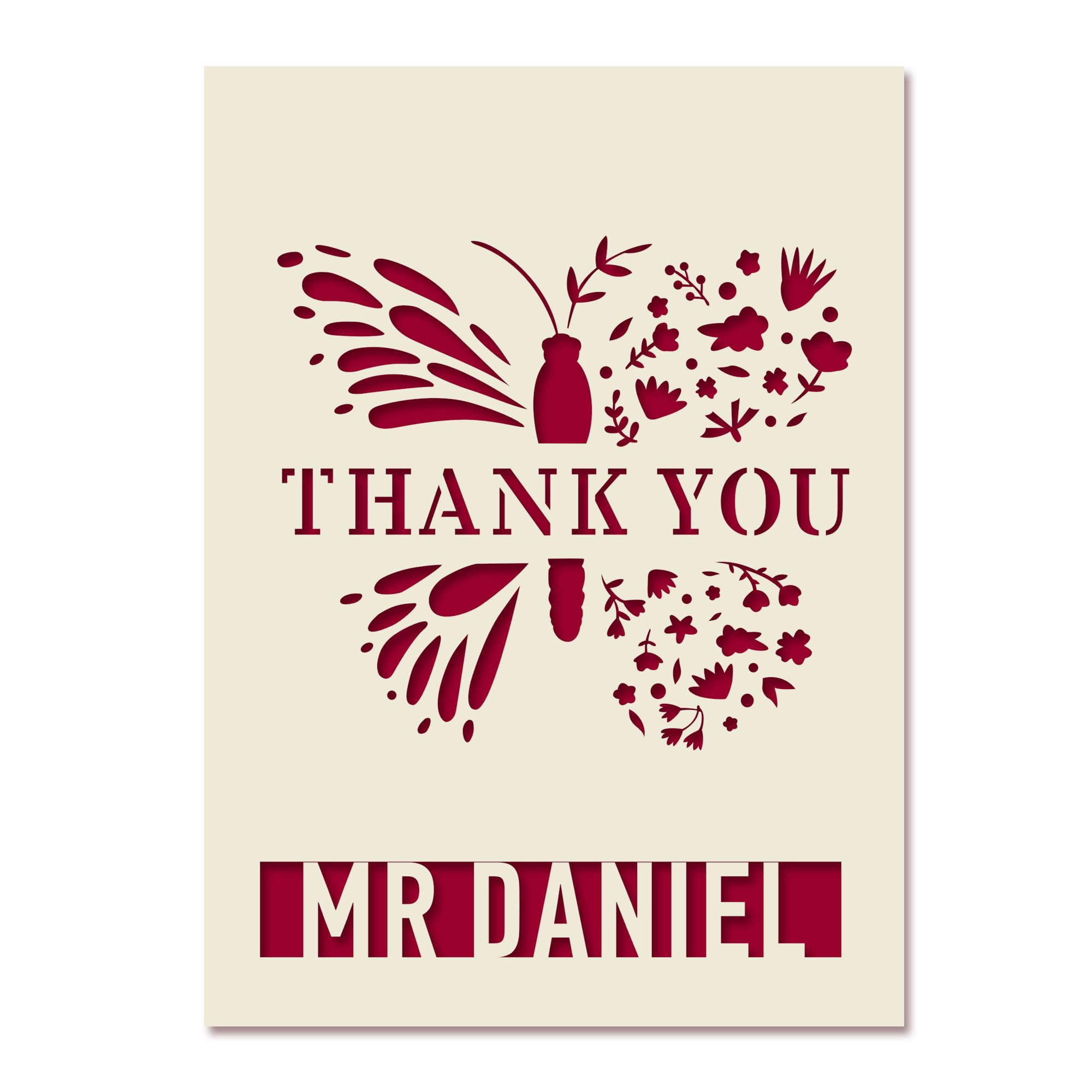 EDSG Personalized Thank You Cards with Envelopes Teacher Gifts Laser Paper Cut Thank You Teacher Cards Gifts for Women Thank You for Helping Me Grow (