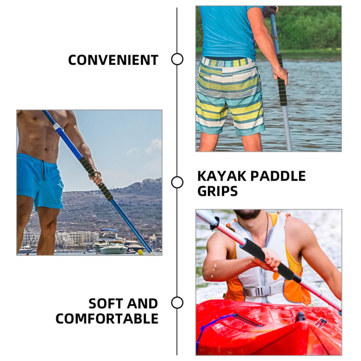 Angoily Impugnature 4 Kayak Antiscivolo Pagaia per in Spugna da Pezzi, Protezione Facile da Usare per Pagaie da Canoa Durante Kayaking