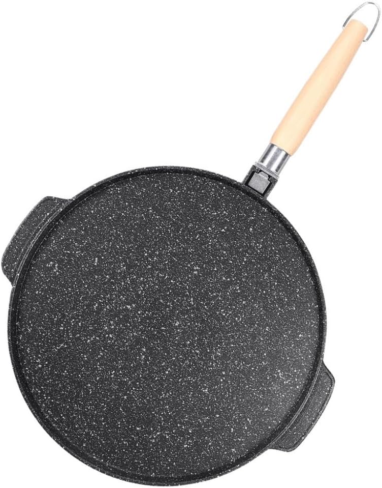 Sided Wheat Rice Stone Pizza Pot 12 Inch Low Smoke Flat Bottomed Breakfast For Household Use