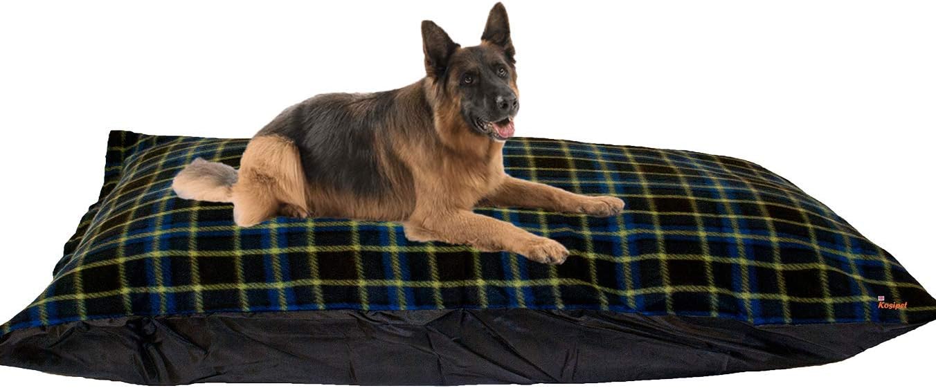KosiPet Extra Large Cushion Dog Beds, Blue Check Amazon.co.uk Pet