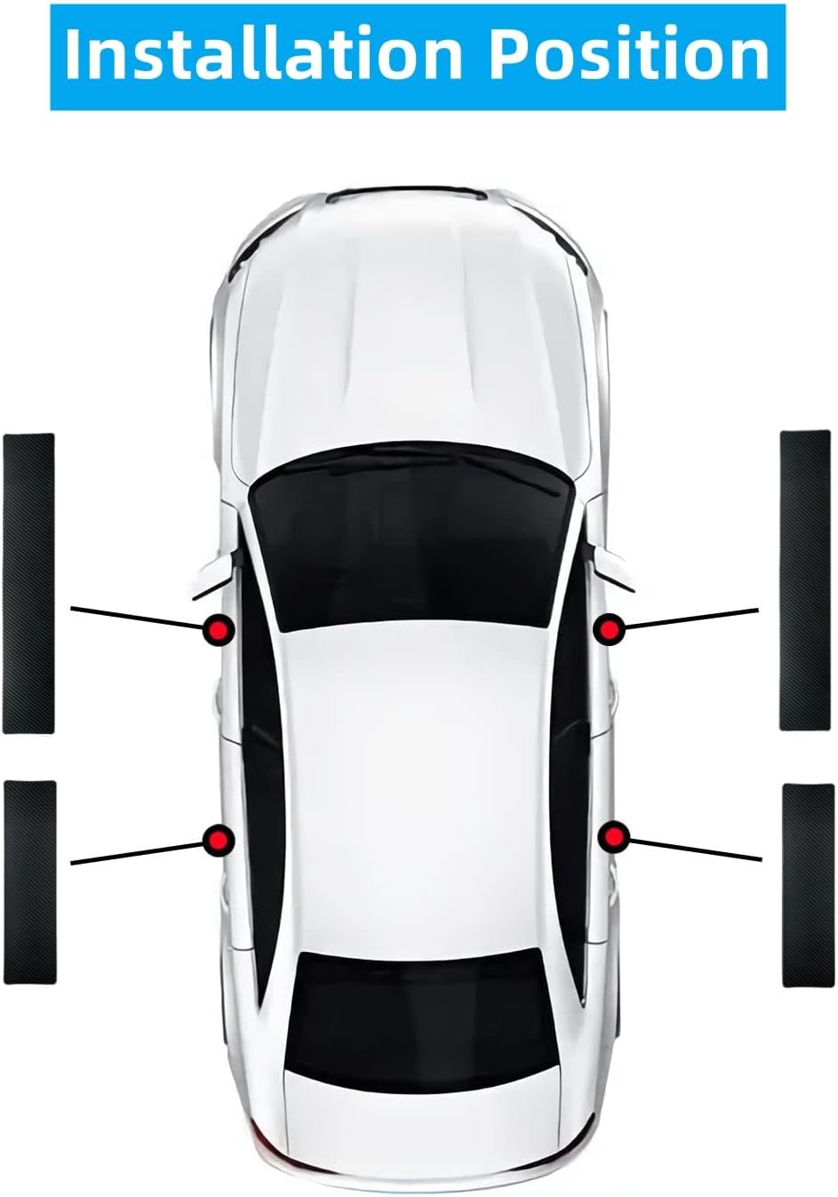 Car Door Sill Protectors Compatible with Dodge RAM 1500 Accessories- 4Pcs Door Entry Guard Scuff Sill Protector Plate- Carbon Fiber Anti-Scratch Sticker- Upgraded Full Coverage (1500,White)