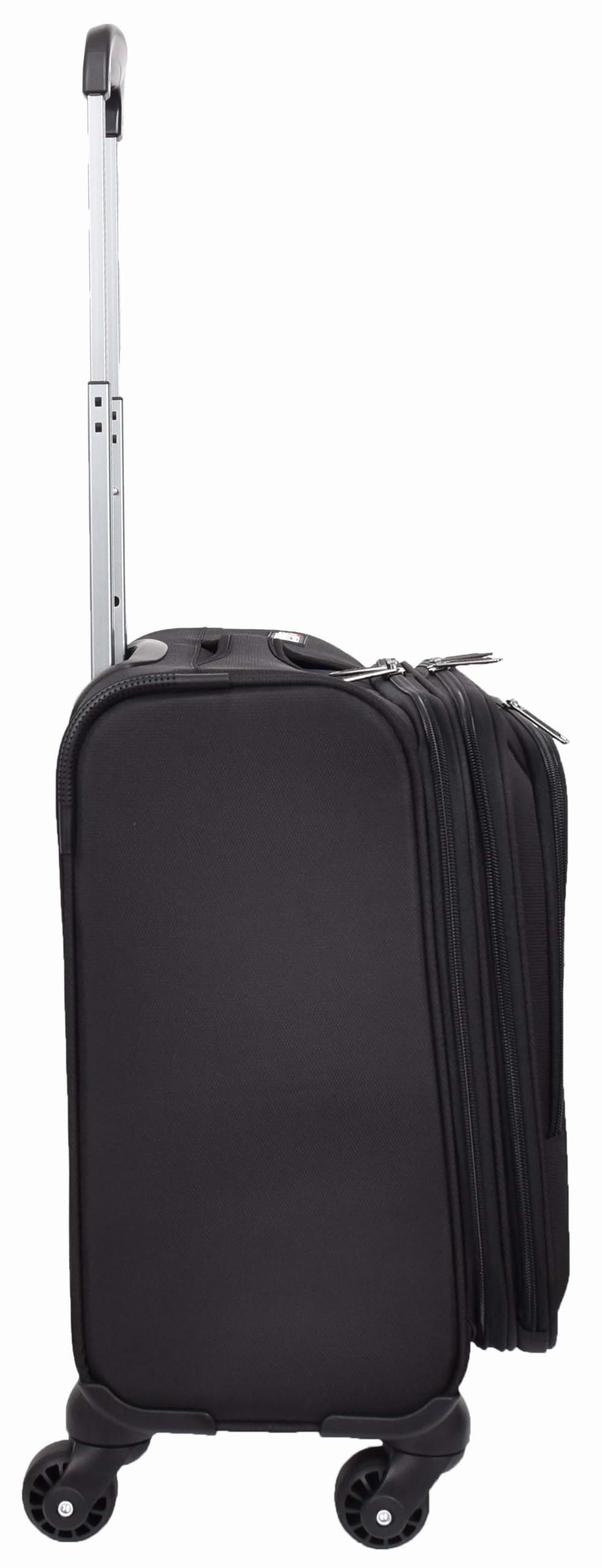 House Of Leather - Maletín de viaje para piloto, organizador de negocios, trolley de oficina, bolsa de cabina, 4 ruedas, Black, Cabin