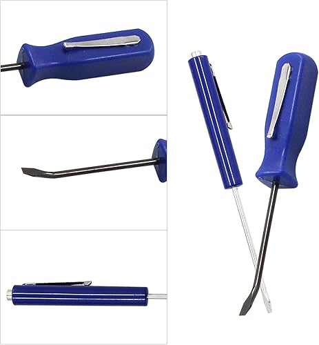 Miniatura 5 de Mini barra de palanca de bolsillo azul multifunción con clip de bolsillo y destornillador ranurado con puntas magnéticas fuertes ranuradas, 2