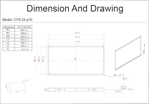 Miniatura 9 de Chengying 42 pulgadas 10 puntos Multi-Touch infrarrojos marco táctil IR panel táctil 42 pulgadas infrarrojo superposición táctil USB controlador