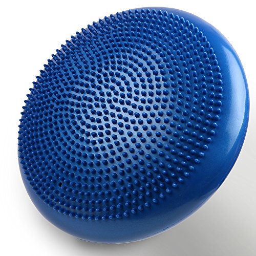 HJZ Inflated Stability Wobble Cushion with Pump,Core Balance Disc for Workout Chair Seat Fitness Exercise Trainer(Blue)
