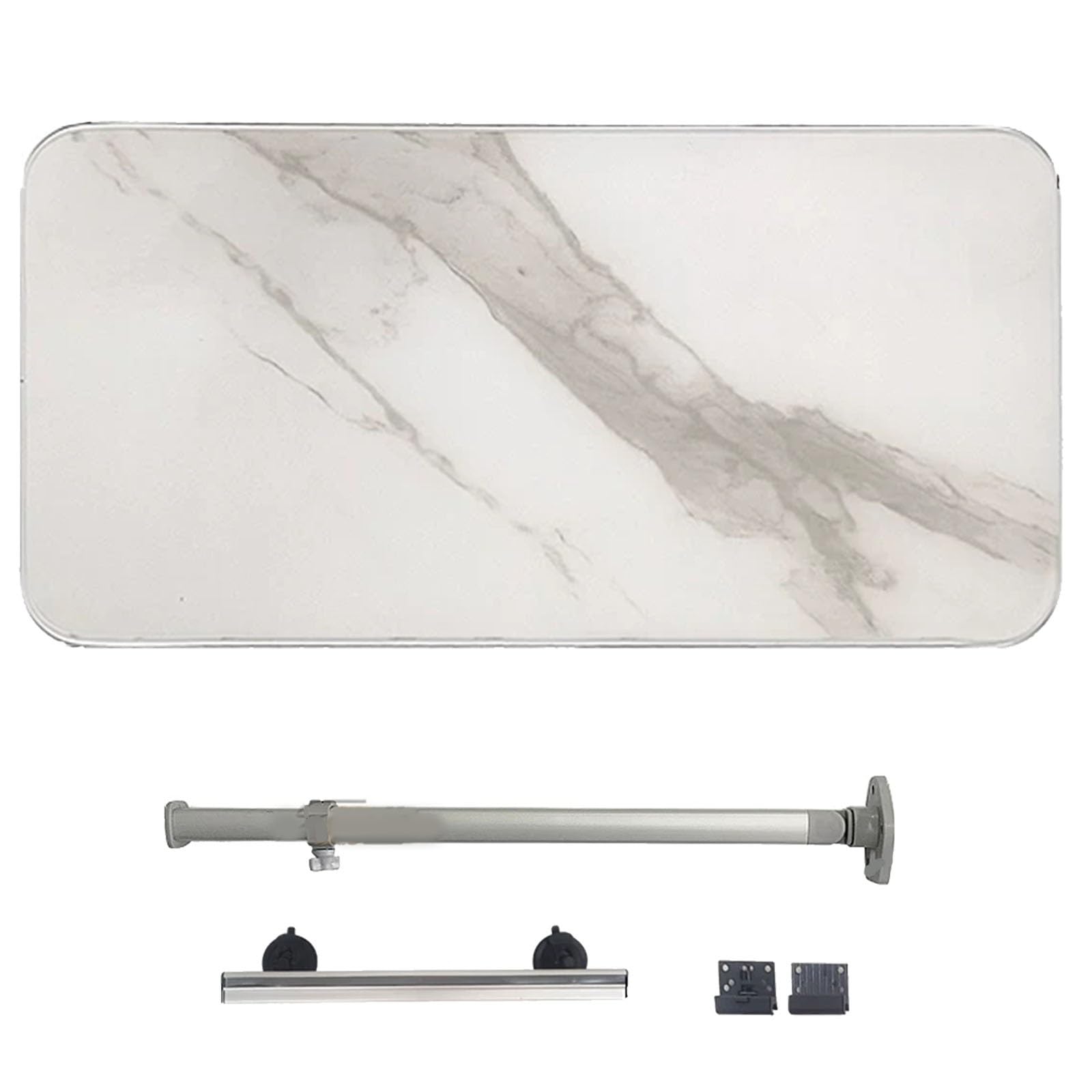 Table Camping Car Pliante, Tables pour Camping Car de Repas Murale Réglable en Bois, Utilisable a L'intérieur et a L'extérieur du Véhicule, pour Yachts, Blanc, 80x40x76cm