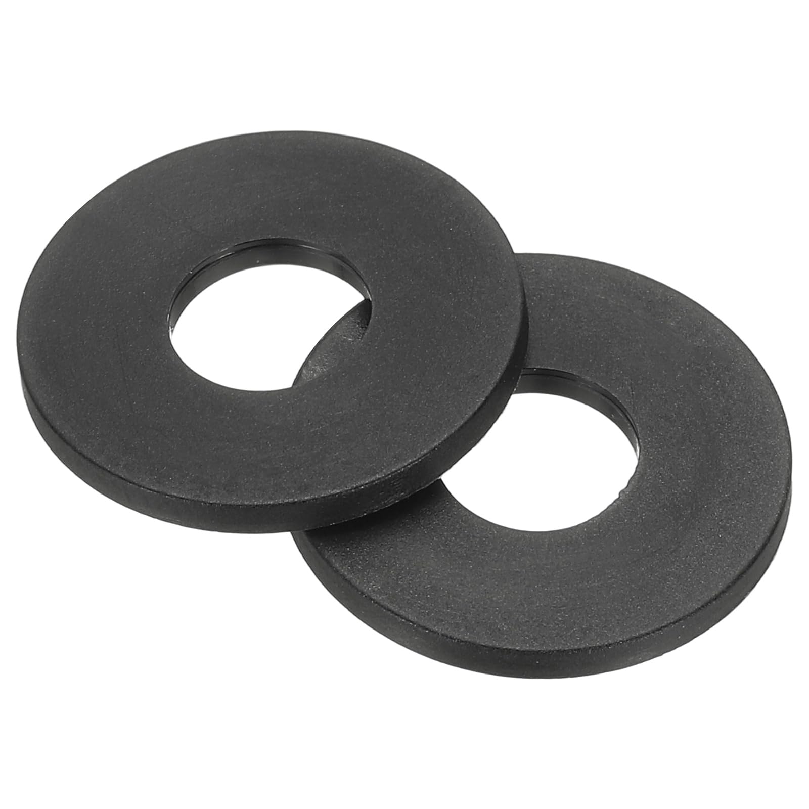 sourcing map Nylon Flat Washers, M10 x 10mm ID x 25mm OD Round Flat Plain Washer Plastic Gasket Fastener for Household Faucet Pipe Water Hose, Black, Pack of 50