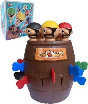 Oversized Pirate Board Game-with 5 Colorful Pirate Figures, Fun and Tricky Surprise Toys for Kids Ages 3+, Girls and Boys Toys - 2-4 Players