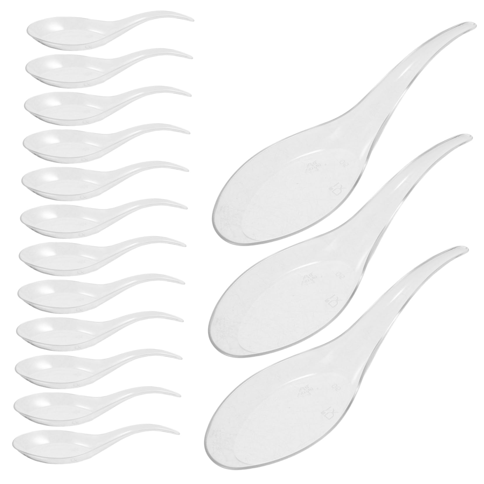 Ipetboom 100Pcs Clear Mini Plastic Spoons Tasting Utensils for Sushi Desserts Soups Dipping Sauces for Parties Catering Events