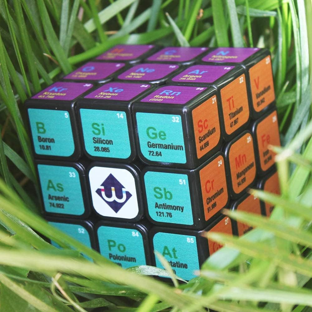 Periodic Table Speed Cube – Smooth 3x3 Puzzle with UV Printed Chemical Elements Magic Cube, Educational STEM Gift for Students & Adults