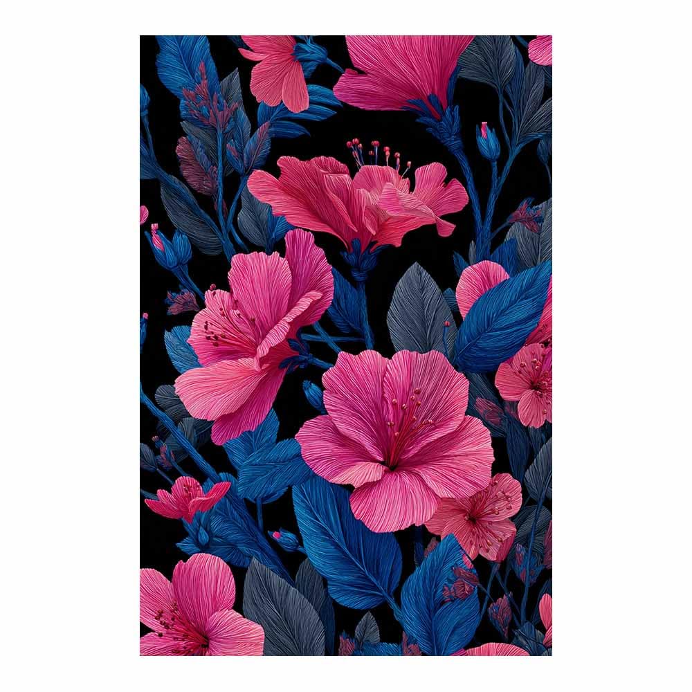 Xeniou Multicolor Flower Posters Bolds Hibiscus Wall Decor Canvas Wall Art, For Bathroom Living Room Bedroom Office Kitchen(Multicolor)-80X120cm Unframed