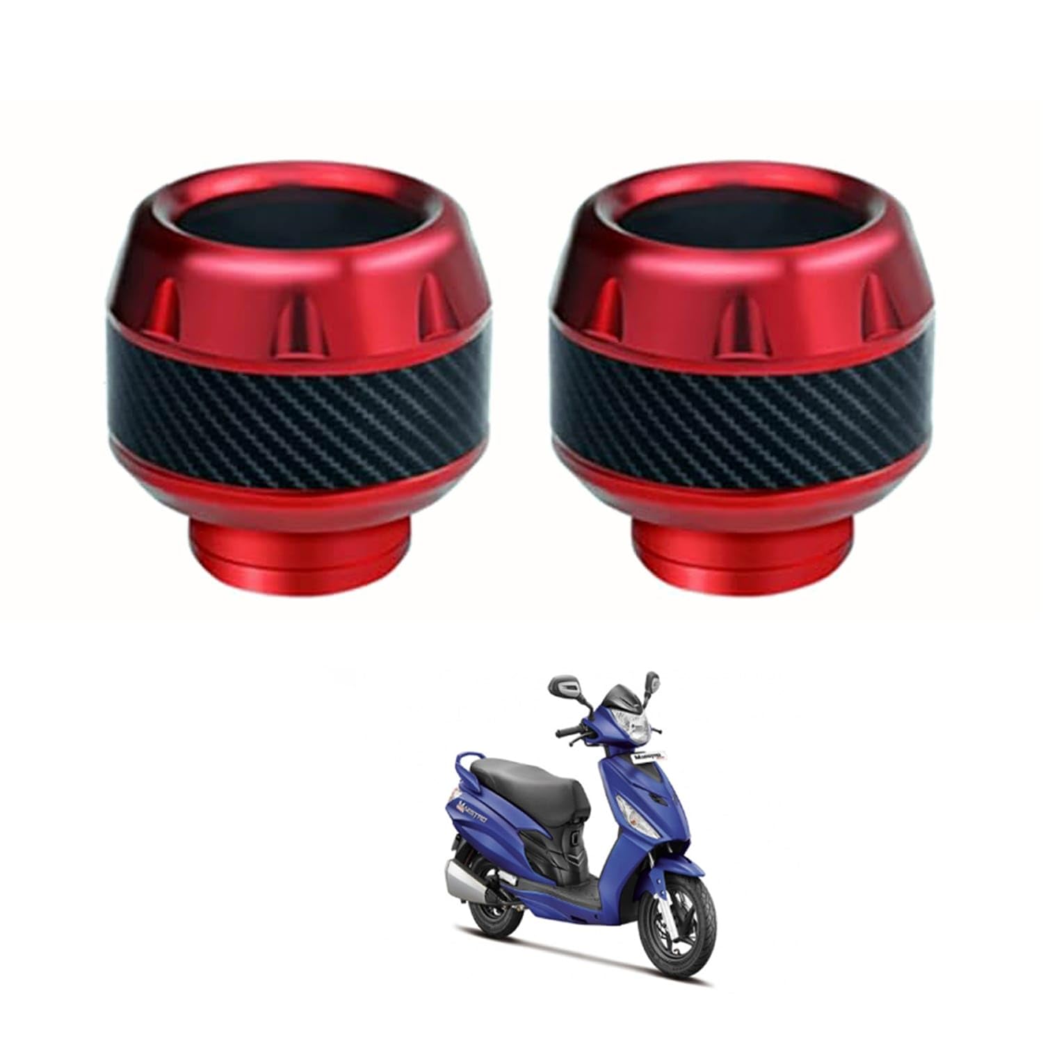 Universal 28MM Motorcycle Fork Frame Sliders - CNC Alloy Front & Rear Wheel Anti-Crash Pad Protector for Motorbikes Compatible with H-ero-Ma-estro-Edge