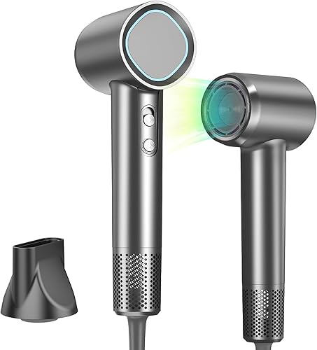 Secador de pelo de 160000 rpm, motor sin escobillas y secador iónico negativo con control térmico para secado rápido de bajo ruido (55 dB) para todo