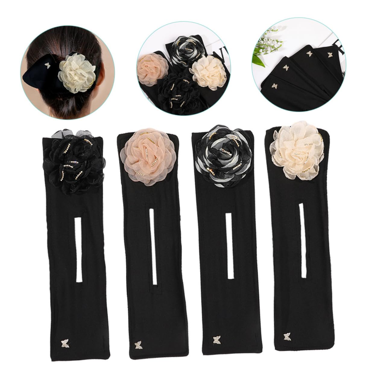 FOMIYES 12stücke Blumen Haarknoten Maker Große Blumenform Für Hochsteckfrisuren Haarstyling-tool Für Reisen Partys Und Sportaktivitäten Dekorativ Und Praktisch