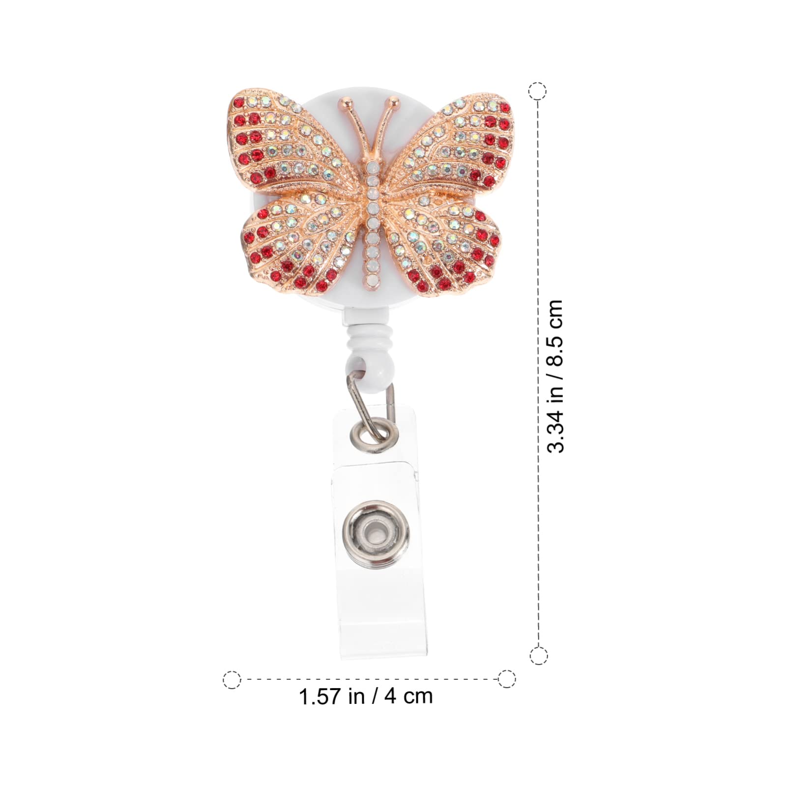 MAGICLULU 5pezzi Porta Distintivo Retrattile Con Clip Farfalla Per Tesserini e Badge Accessorio Ufficio Elegante e Pratico Facile Da Trasportare Protezione Per Id e Chiavi