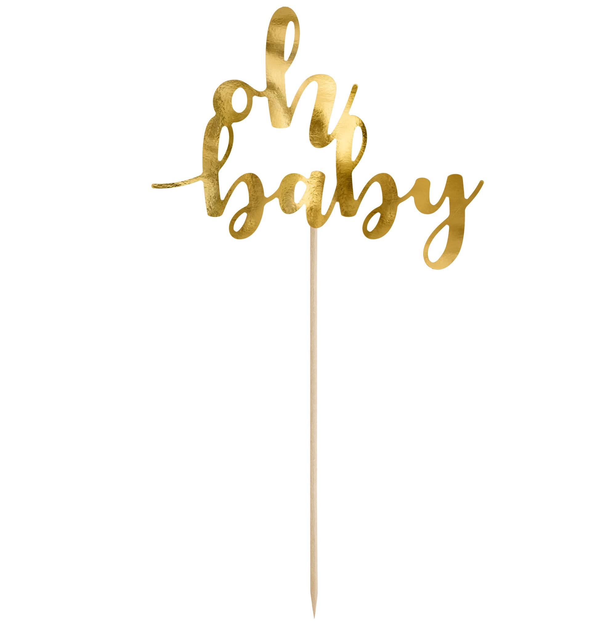 Cake Topper Oh Baby Gold – Kuchenstecker Baby Shower Deko Tortenstecker Geburt Gender Reveal Babydusche Kuchendeko Geburtstag Kuchenaufsatz Made in EU