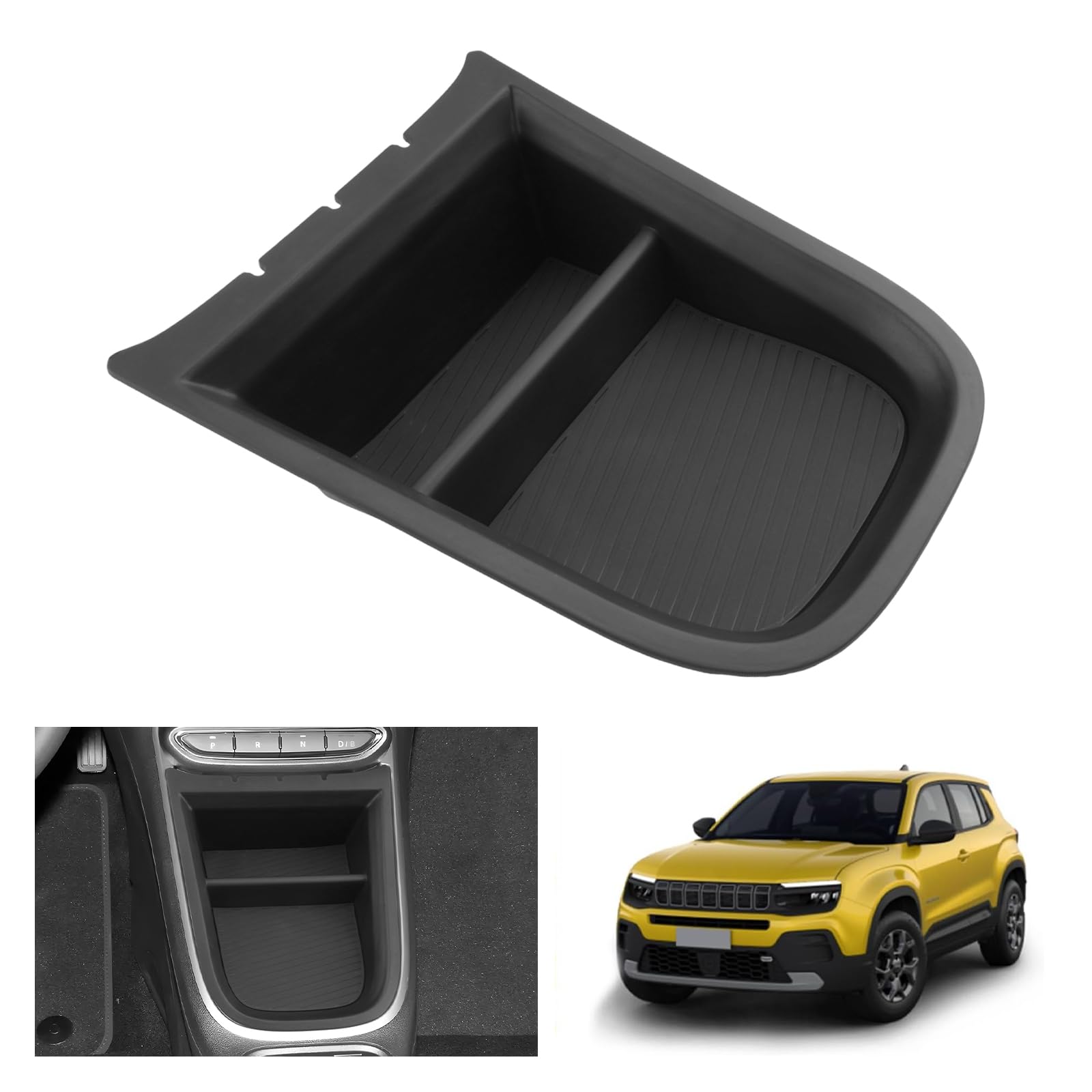 GAFAT Compatible avec Jeep Avenger 2025 2026-2023 Electrique Hybride Console Centrale Boîte de Rangement, au-dessus du Port de Charge, Avenger 4xe Organiseur Multifonction Plateau, Avenger Accessoires