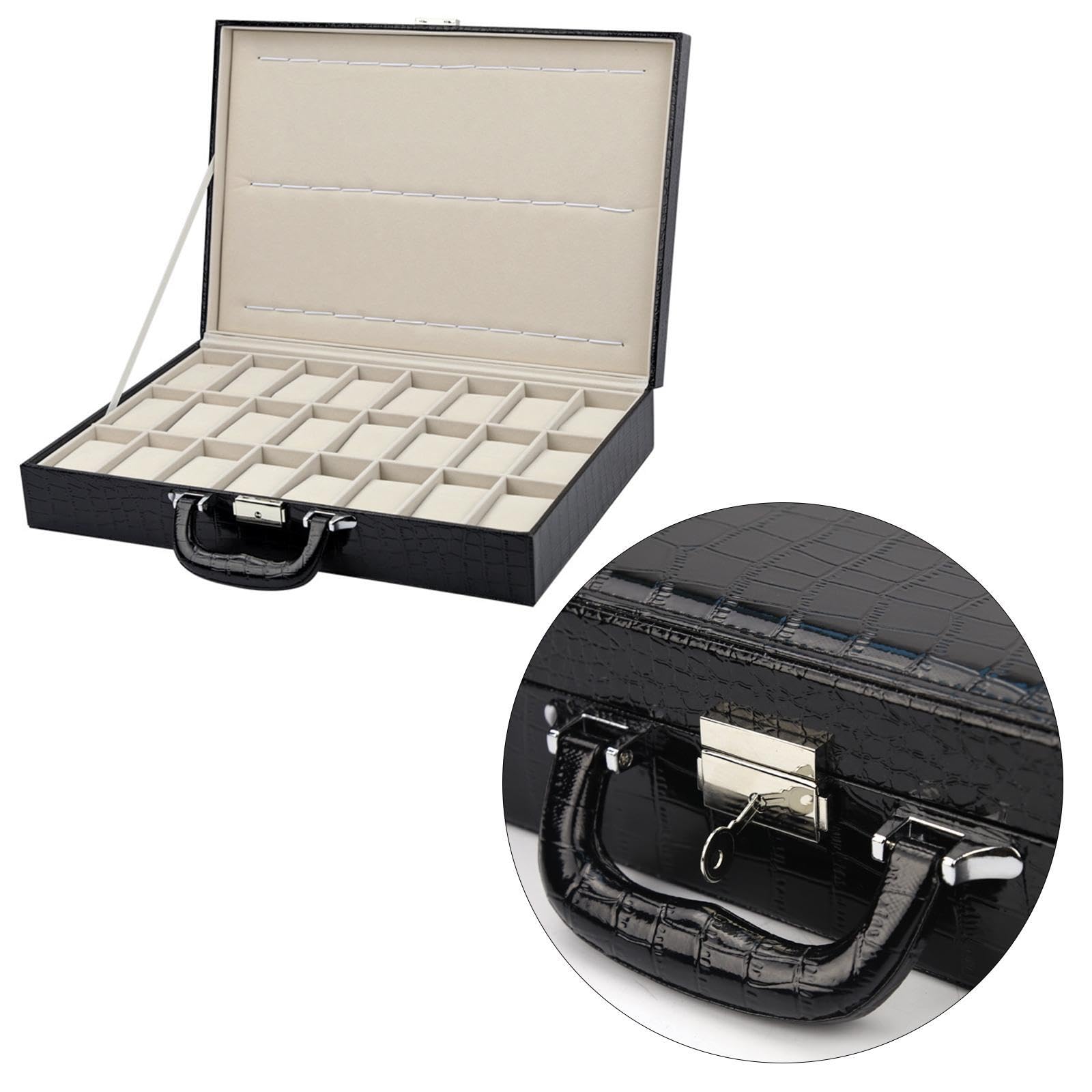 Organizador de exhibición de relojes de moda con soporte único de | ranuras para hombres y mujeres. Regalo para cualquier coleccionista de relojes. Organizador de resistente a la humedad y a