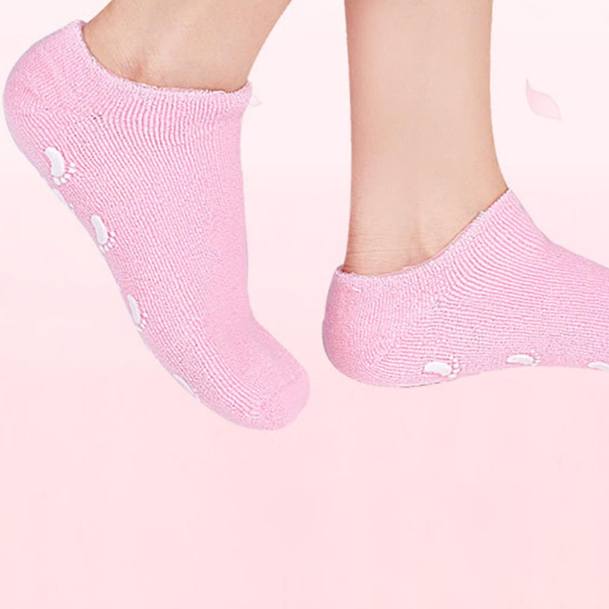 Calze Umidificanti Piedi Spa 3 Paia Cotone Poliuretano | Riutilizzabili e Confortevoli, Uso Domestico e Hot Wax Therapy, Gel Integrato