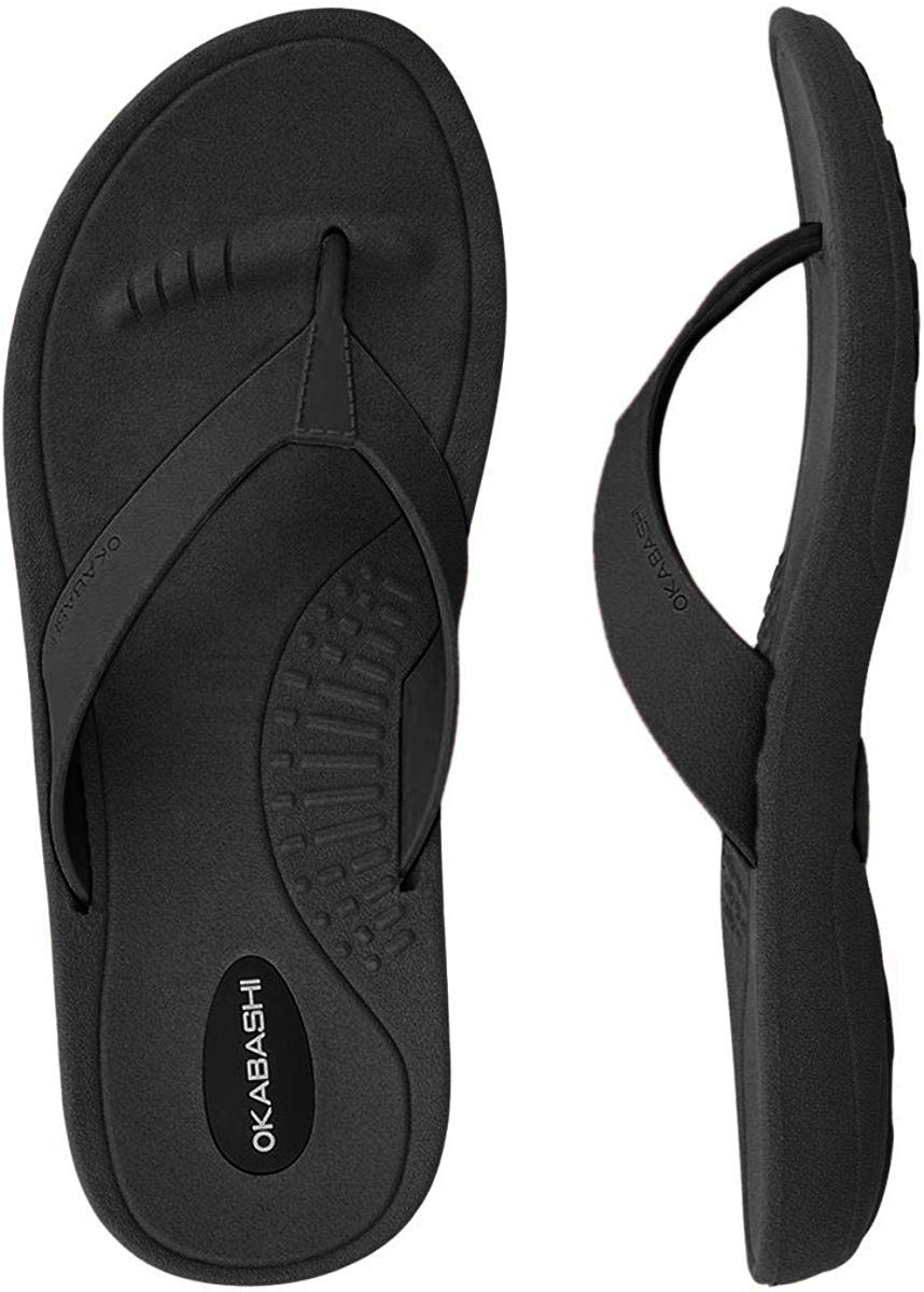 OKABASHI Womens Breeze Flip Flop Contoured Footbed w Arch Support for All-Day Comfort Slip-Resistant Waterproof Sustainably Made in
