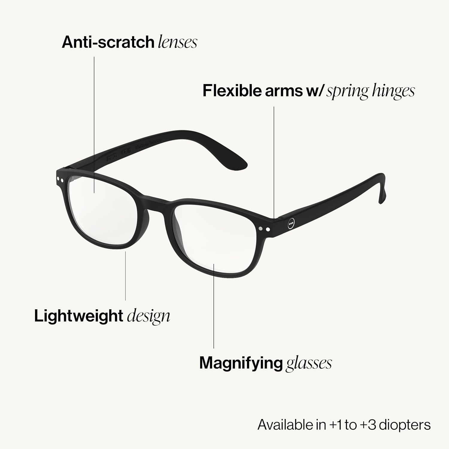 IZIPIZI READING #B Reading glasses, Corrective Eyeglasses for Men and Women with Anti-Scratch Treatment