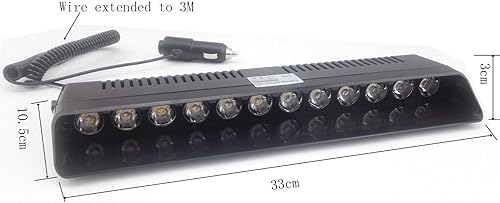 Miniatura 6 de 12 LED parabrisas luz de advertencia 12W 12V tablero interior coche camión emergencia estroboscópica luz flash (azul)