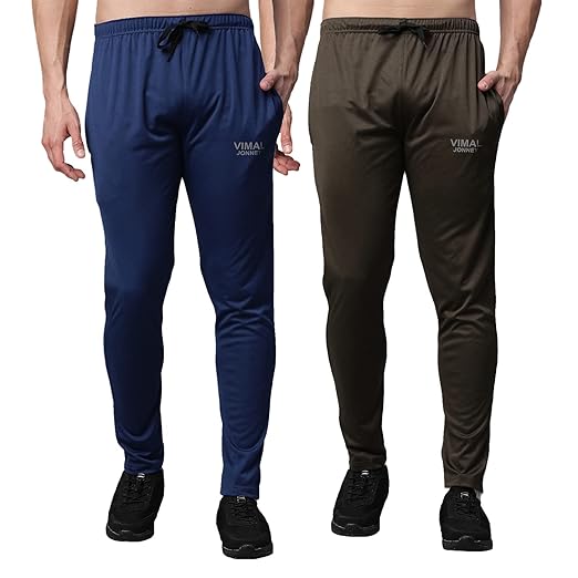 Dry Solid Lycra Multicolor Trackpants for Men (Pack of 2)-Dry__DD10__BLU__OLV__02-P
