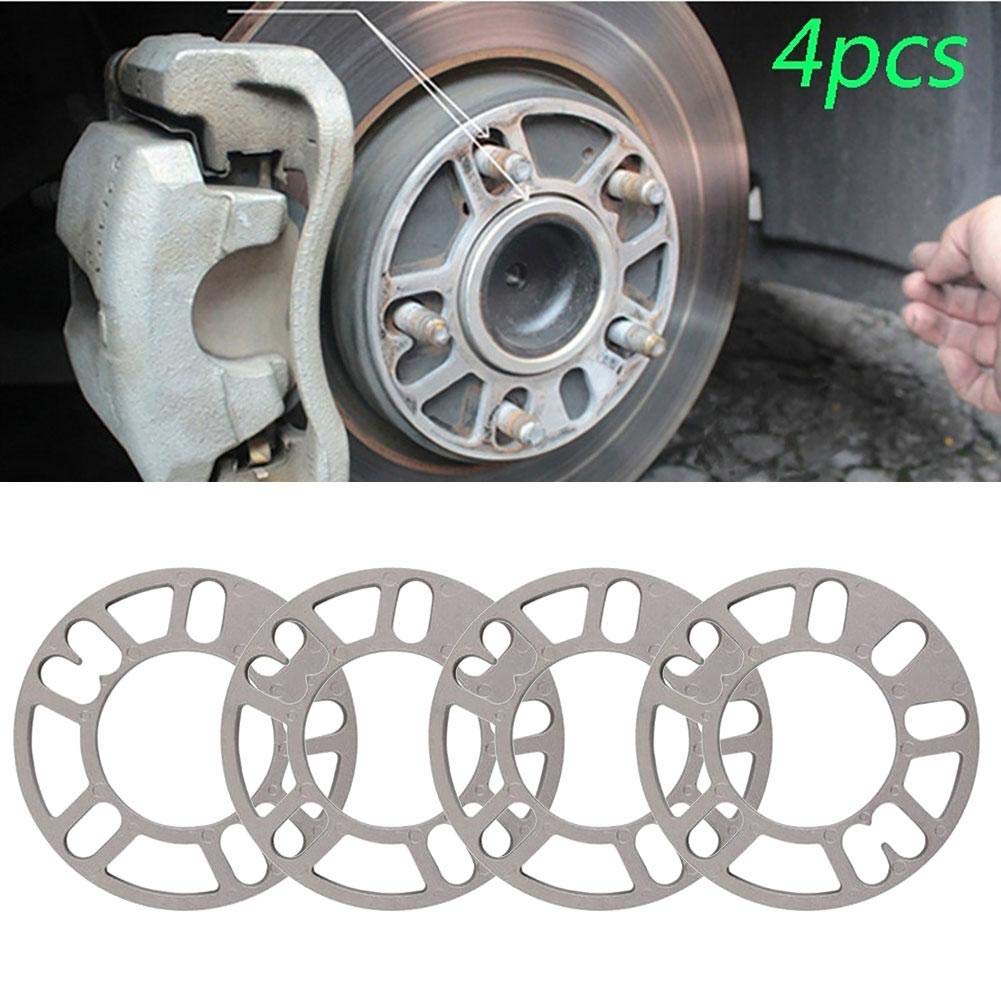 Distanziali Ruote Auto universale in lega di alluminio 4pcs 3mm 5mm 8mm 10mm ruota ruota spaziatori spessori set accessori for auto esterno(5mm)