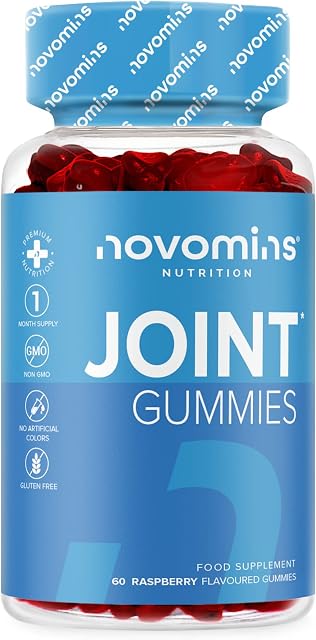 Joint Gummies - Joint Care Supplement - Bone & Joint Vitamins - Glucosamine Chondroitin Turmeric Vitamin D E C Infused Supplements - Gluten Free -1 Month Supply Joint Gummies by Novomins