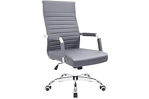 KaiMeng: Grey Desk Chair with Wheels for Refined Workspace