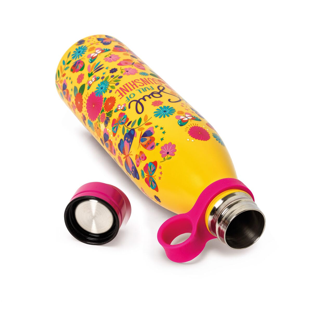 Legami - Bottiglia Termica Hot&Cold, Butterfly, 800 ml, Chiusura ermetica, 12 Ore Bevande calde 24 Ore fredde, Manico in Silicone rimovibile, in Acciaio inox, senza BPA