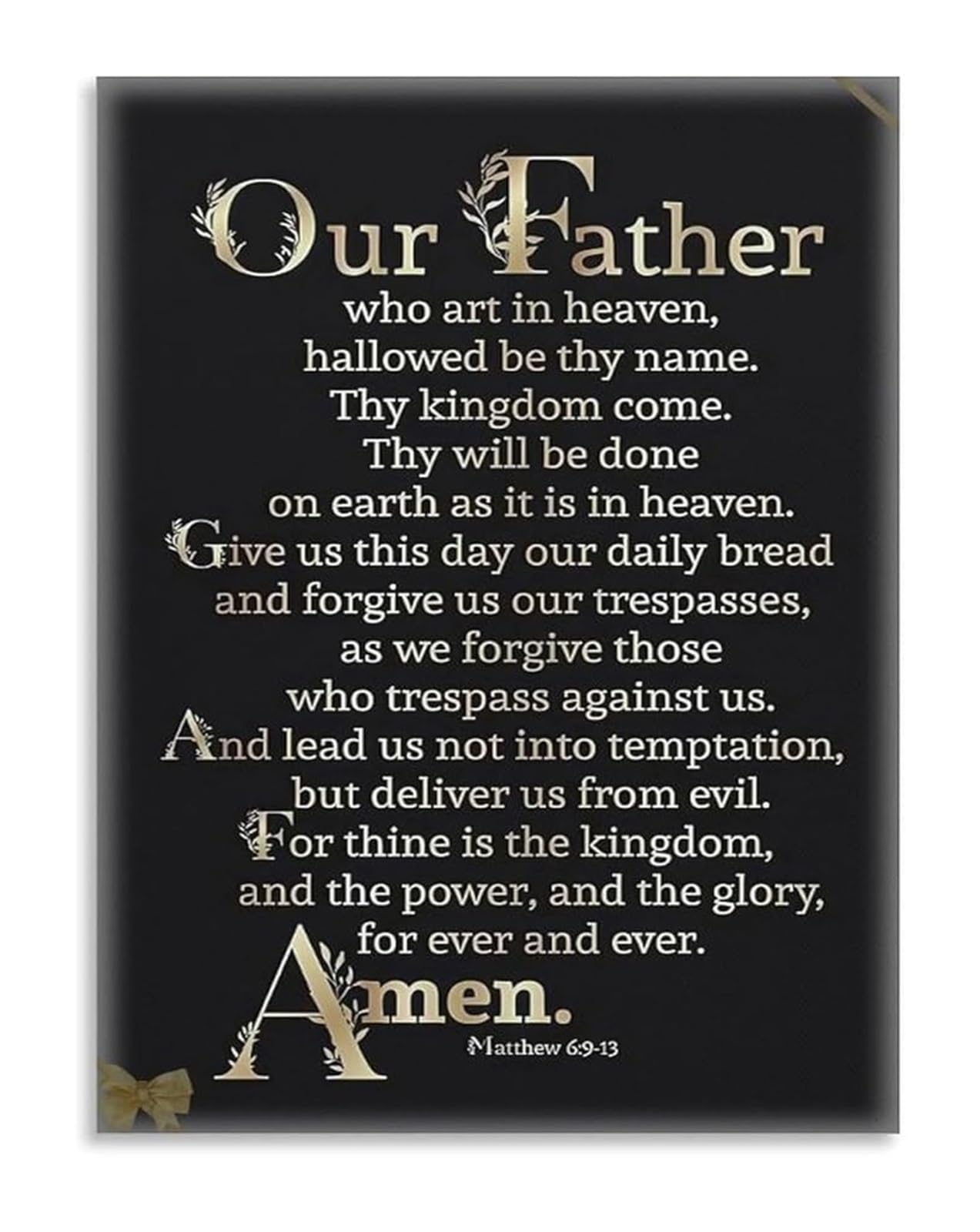 ZDVHOMCB Aesthetic Christian Art Canvas Wall Decor Prayer Scripture Painting for Home Business Framed,08x12inch(20x30cm)