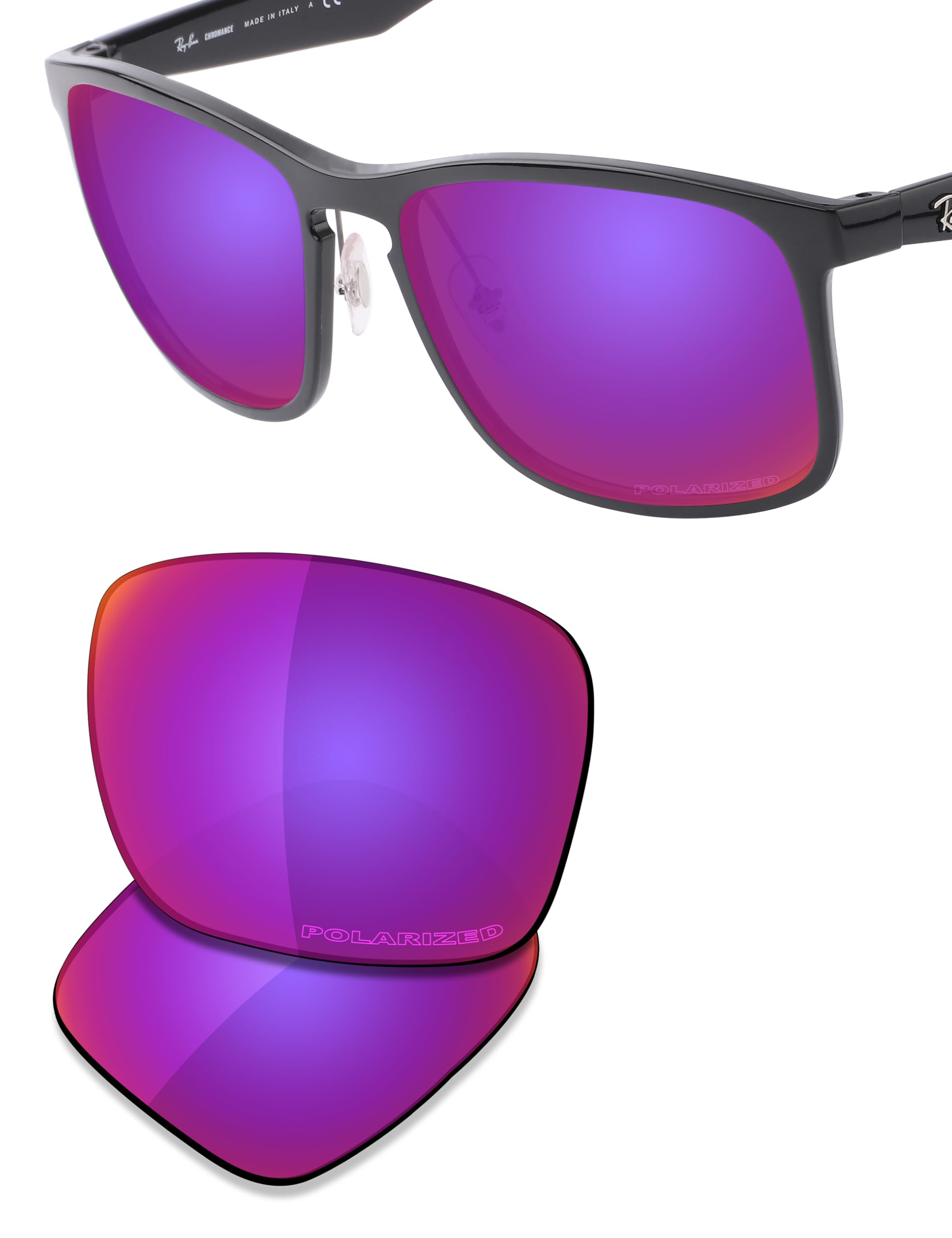 Saucer Lenti di ricambio di alta qualità compatibili con occhiali da sole Ray-Ban Chromance RB4264 da 58 mm