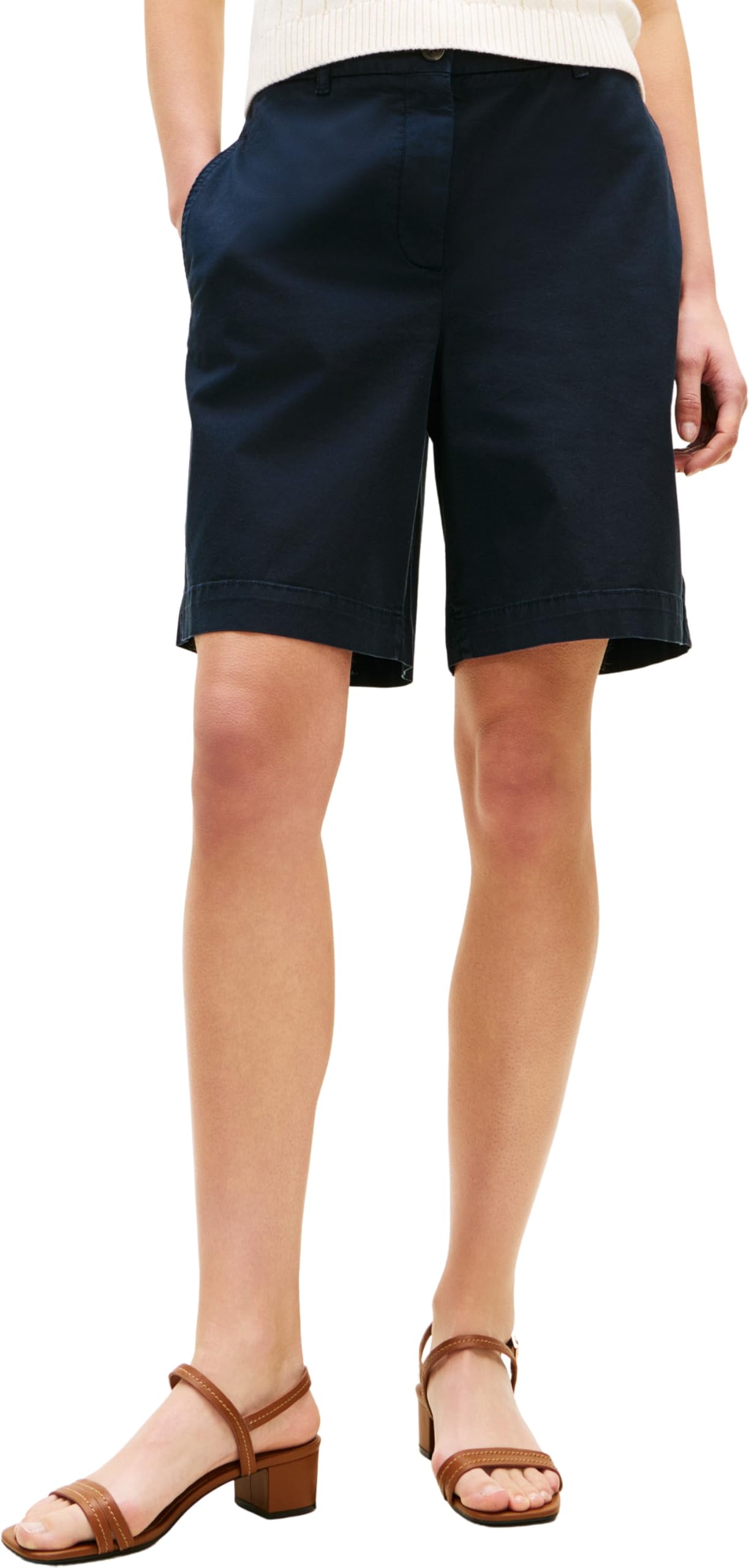 Tommy Hilfiger Women's Co GMD Blend Chino Short WW0WW49648, Blue, 36