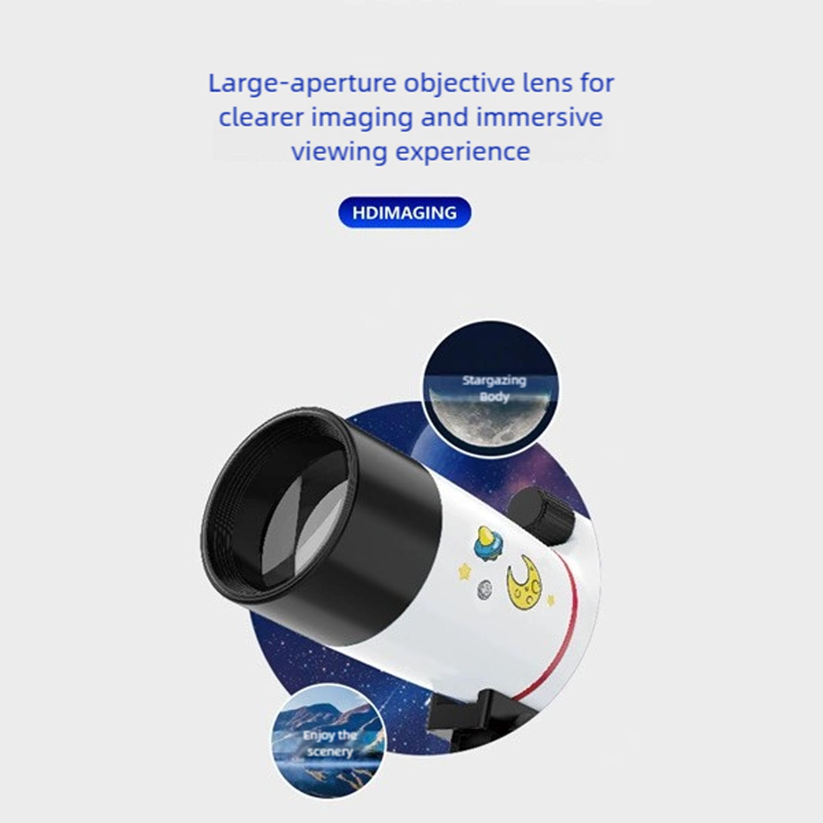 Telescopio Astronómico para Principiantes Ajustable 40X Aprendizaje Educativo para Niños Estudiantes Niños