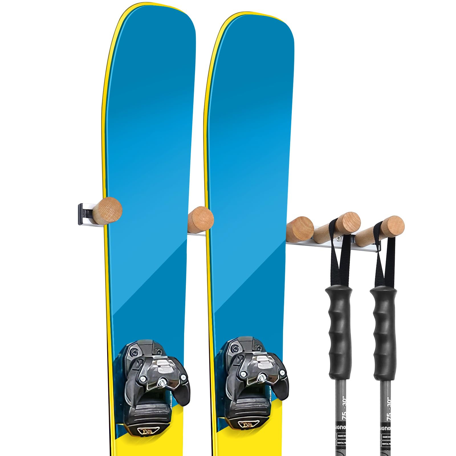 Fuloon Ski-Wandhalterung, Skiständer Skihalter Wand, Ski-/Snowboard-Aufbewahrungsständer, DIY verstellbare Werkzeug-Organizer Für 2 Paar